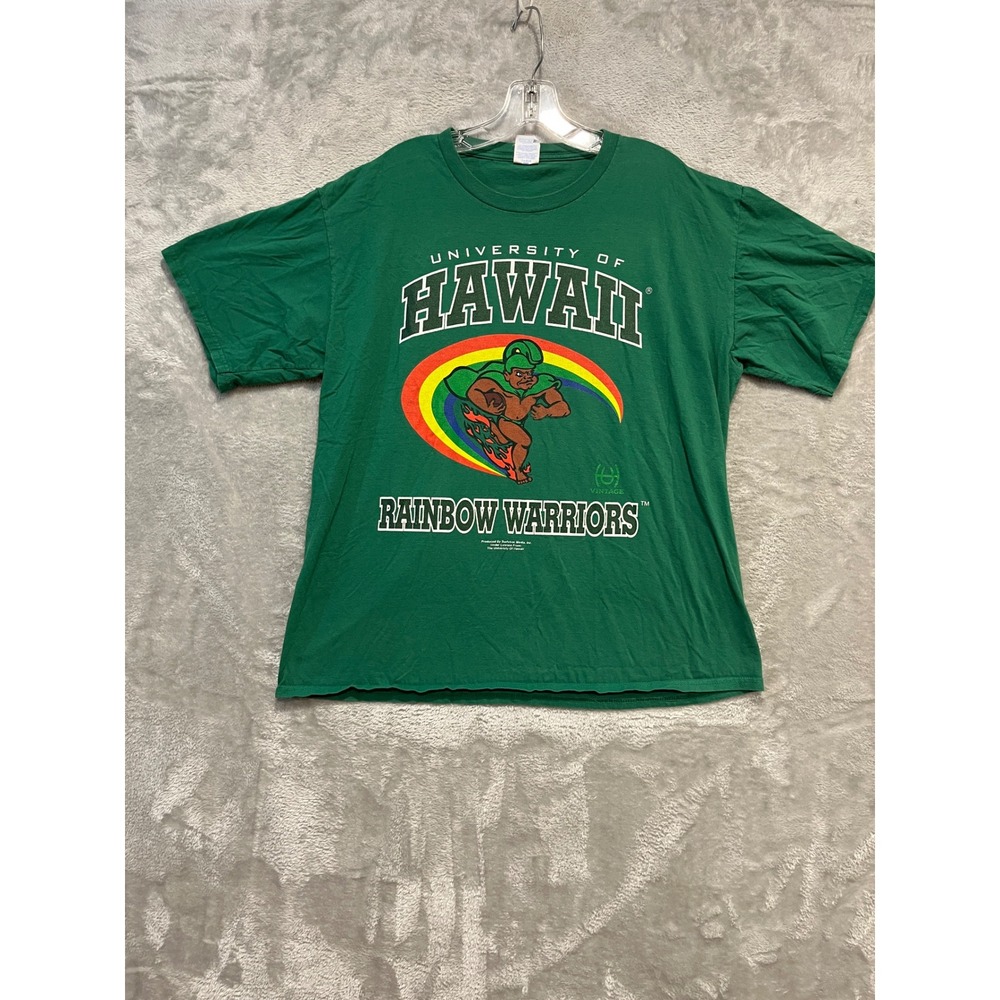 University of Hawaii Rainbow Warriors T-Shirt Mens XL Green Port & Company Tee